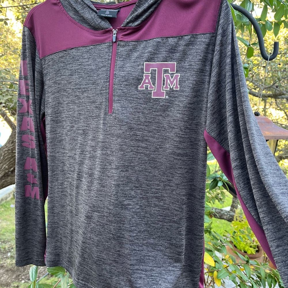 Texas A&M Gray and Maroon Quarter-Zip Dri-fit Hoodie